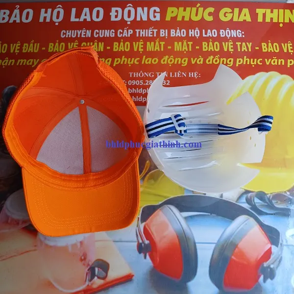Mũ vải thoáng khí có lồng nón nhựa PE chống va đập, nhẹ và thời trang