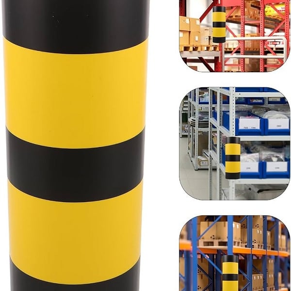 Ốp Bảo Vệ Chân Cột Kệ Kho Hàng 7cm–9cm Cao 30cm Nhựa Vàng Đen