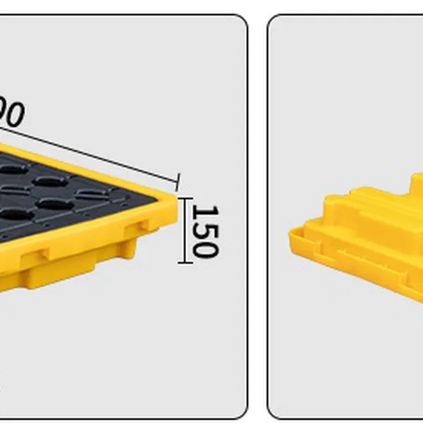 Pallet nhựa chống tràn dầu và hoá chất 2 phuy kích thước 1300x680x150mm