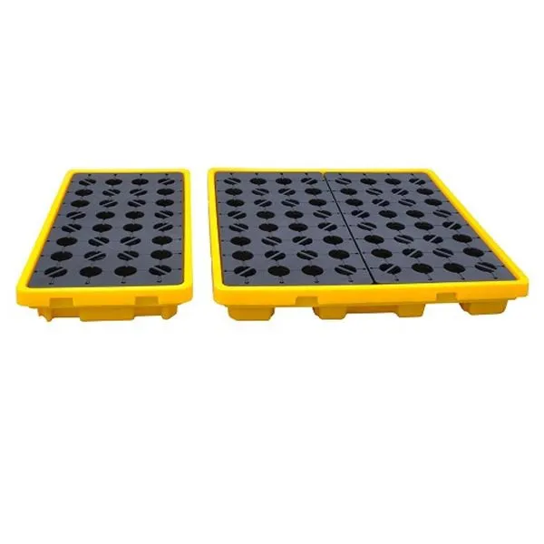 Pallet nhựa chống tràn dầu và hoá chất 4 phuy kích thước 1300x1300x150mm