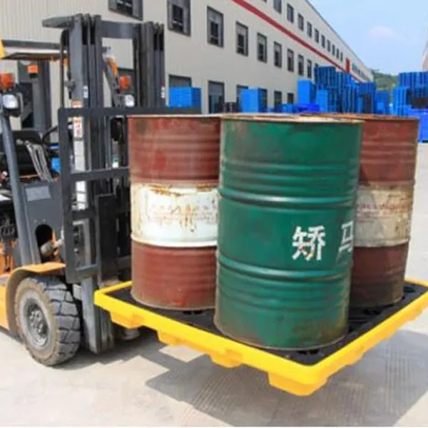 Pallet nhựa chống tràn dầu và hoá chất 4 phuy kích thước 1300x1300x150mm