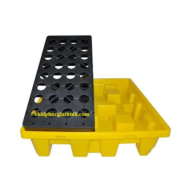 Pallet nhựa chống tràn dầu và hoá chất 4 phuy kích thước 1300x1300x300mm