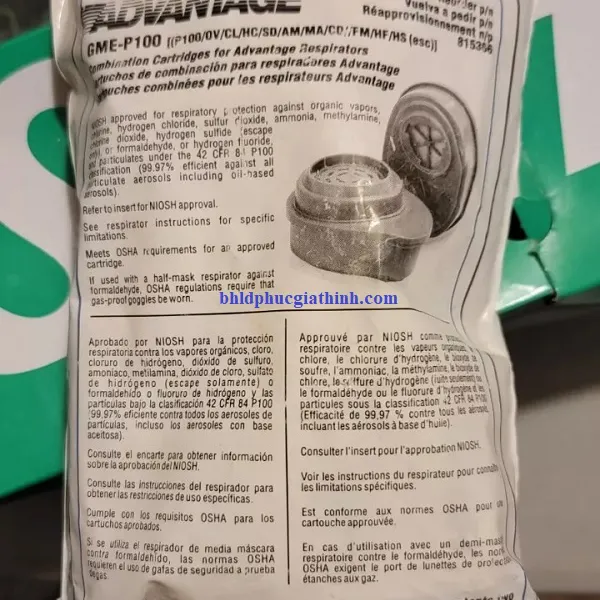 Phin lọc hơi hoá chất hỗn hợp MSA Advantage 815366 P100 chính hãng Mỹ