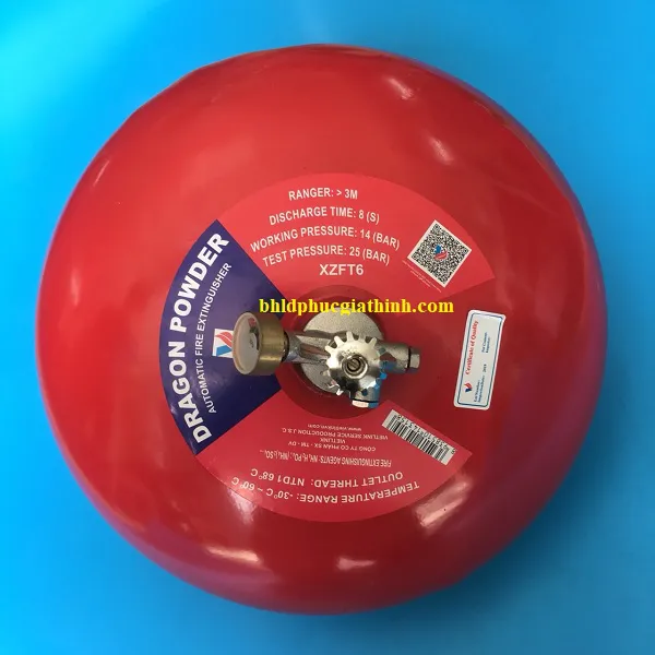 Quả cầu chữa cháy tự động 6kg bột ABC Dragon XZFT6 có tem kiểm định