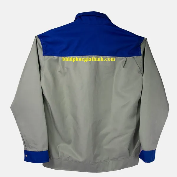 Quần áo bảo hộ đồng phục phối màu xám xanh bích cho công nhân kỹ thuật