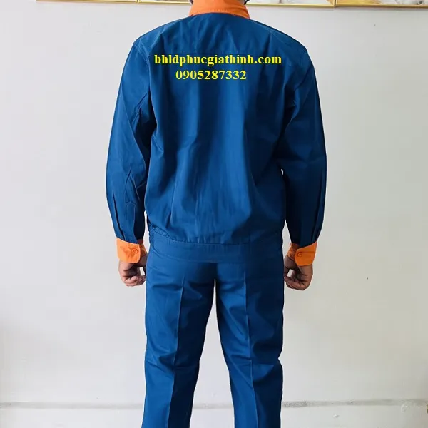 Quần áo bảo hộ phối màu Tinba vải Păngrim Hàn Quốc cho nhân viên bảo trì