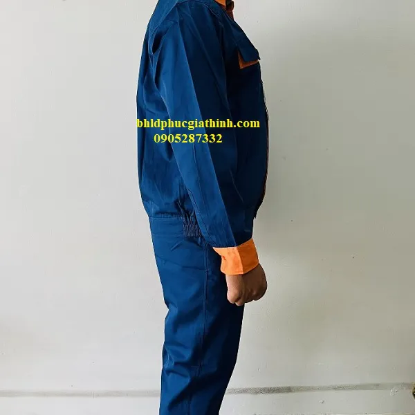 Quần áo bảo hộ phối màu Tinba vải Păngrim Hàn Quốc cho nhân viên bảo trì