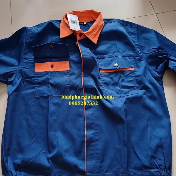 Quần áo bảo hộ phối màu Tinba vải Păngrim Hàn Quốc cho nhân viên bảo trì