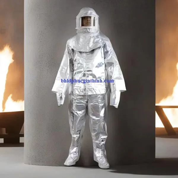 Quần áo bảo hộ tráng nhôm cách nhiệt chống cháy chống bức xạ nhiệt 1000 độ