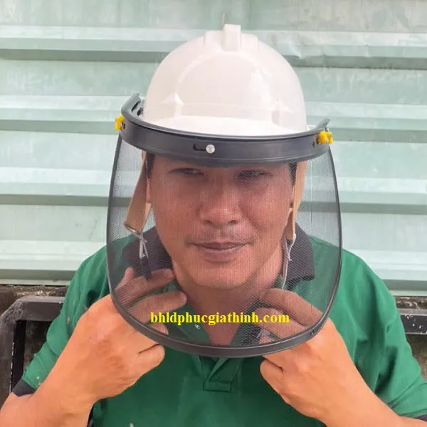 Tấm chắn lưới che mặt chống văng bắn gọng lò xo gắn nón bảo hộ