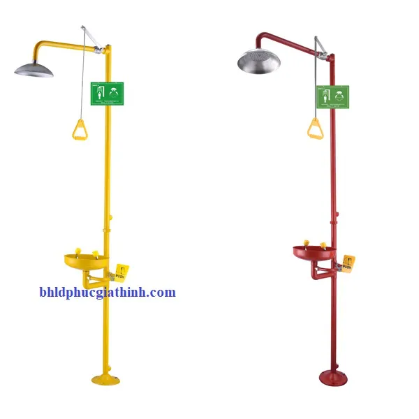 Thiết bị rửa mắt và tắm khẩn cấp Runwangda WJH0358A chính hãng chất liệu thép không gỉ SUS 304