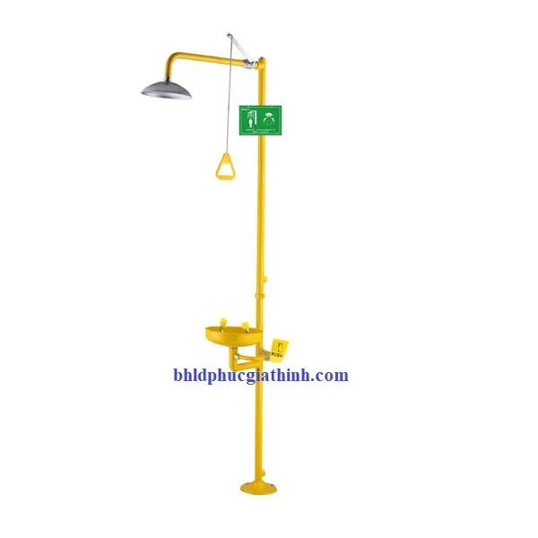 Thiết bị rửa mắt và tắm khẩn cấp Runwangda WJH0358A chính hãng chất liệu thép không gỉ SUS 304