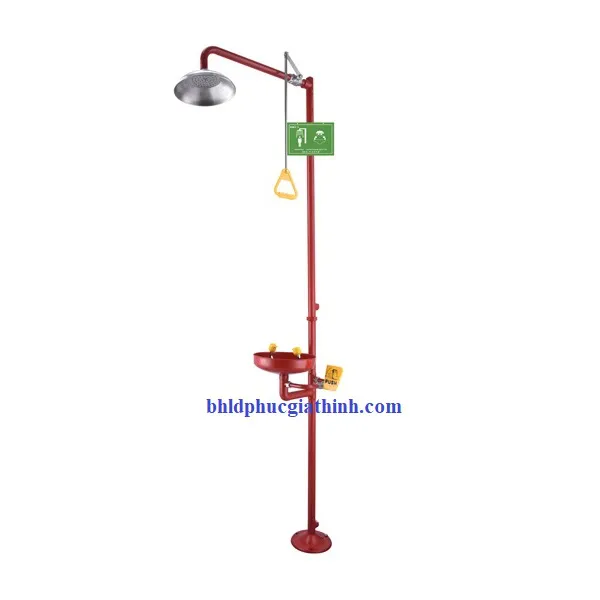 Thiết bị rửa mắt và tắm khẩn cấp Runwangda WJH0358A chính hãng chất liệu thép không gỉ SUS 304