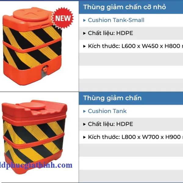 Thùng giảm chấn HDPE kích thước L800 x W700 x 900 mm