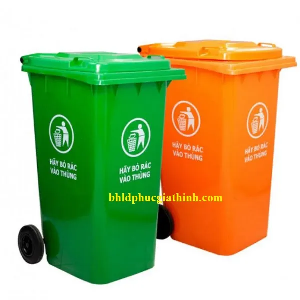 Thùng rác nhựa HDPE 120L trọng lượng 8.2kg có bánh xe