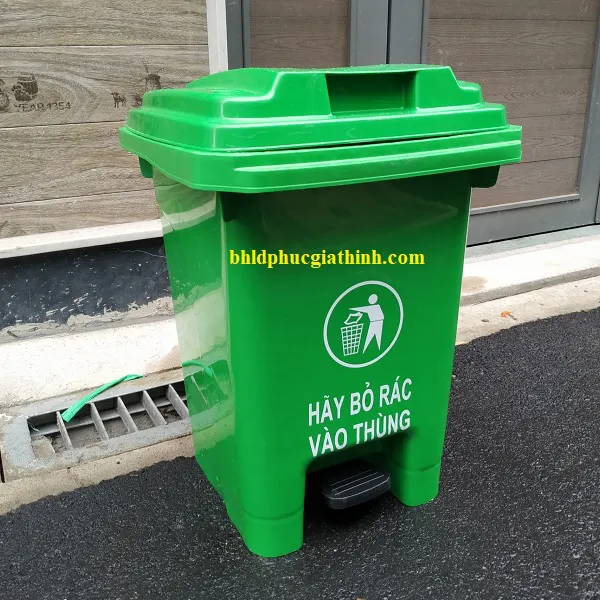 Thùng rác nhựa HDPE 60L chân đạp siêu bền