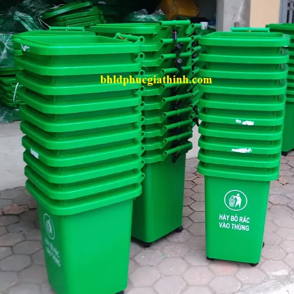 Thùng rác nhựa HDPE 60L có 4 bánh xe