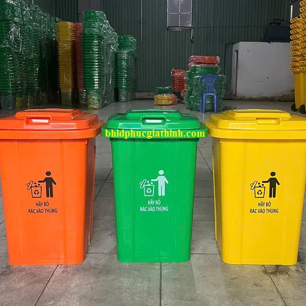 Thùng rác nhựa HDPE nguyên sinh 60L có độ bền cao