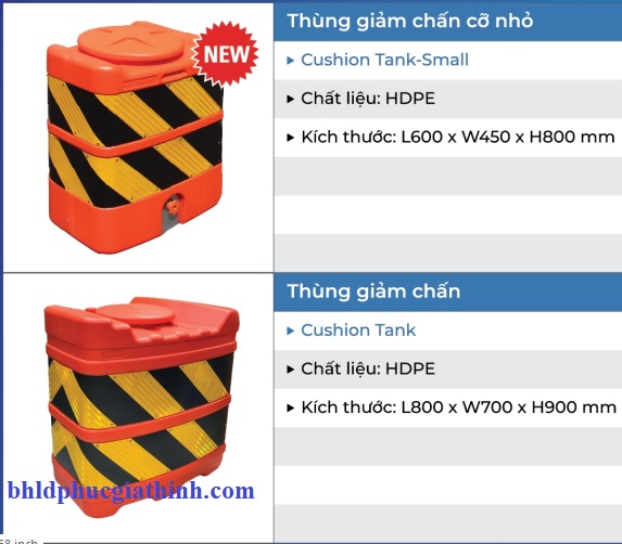 Thùng giảm chấn HDPE kích thước L800 x W700 x 900 mm