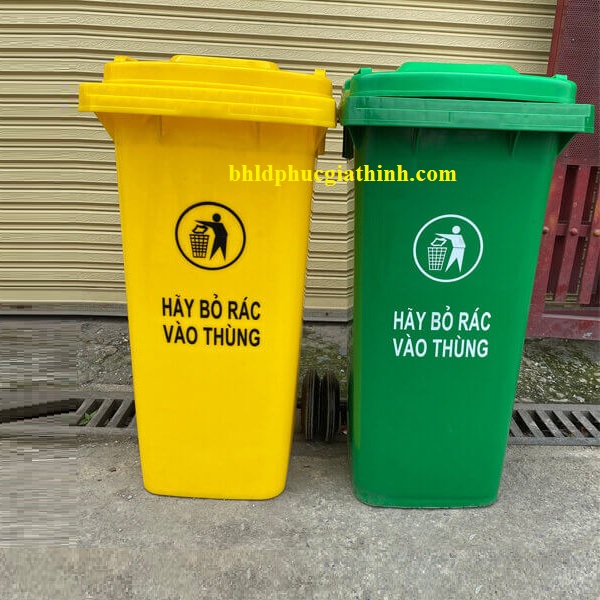 Thùng rác nhựa HDPE 120L trọng lượng 8.2kg có bánh xe