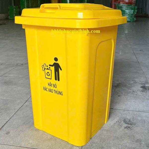 Thùng rác nhựa HDPE nguyên sinh 60L có độ bền cao