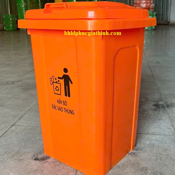 Thùng rác nhựa HDPE nguyên sinh 60L có độ bền cao