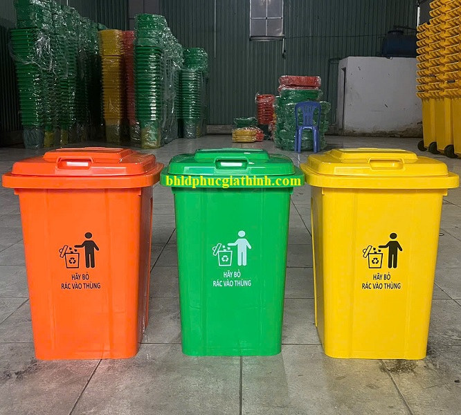 Thùng rác nhựa HDPE nguyên sinh 60L có độ bền cao