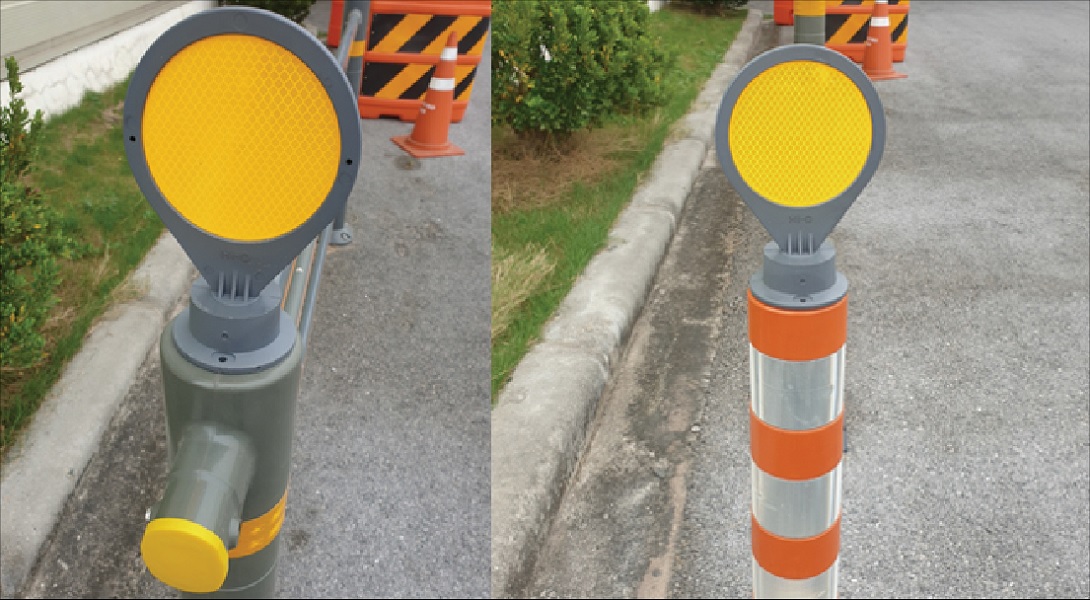 Tiêu phản quang mềm kích thước L120 x H178mm dùng trong giao thông đường bộ