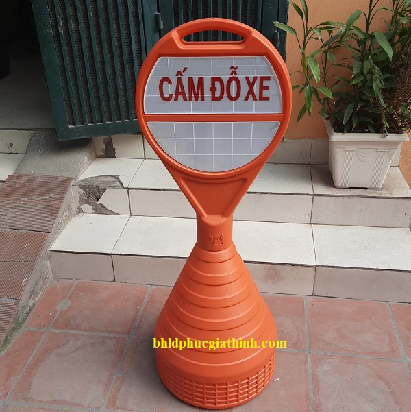 Trụ cảnh báo Cấm Đỗ Xe kích thước ø400 x H1040 mm chất liệu nhựa HDPE