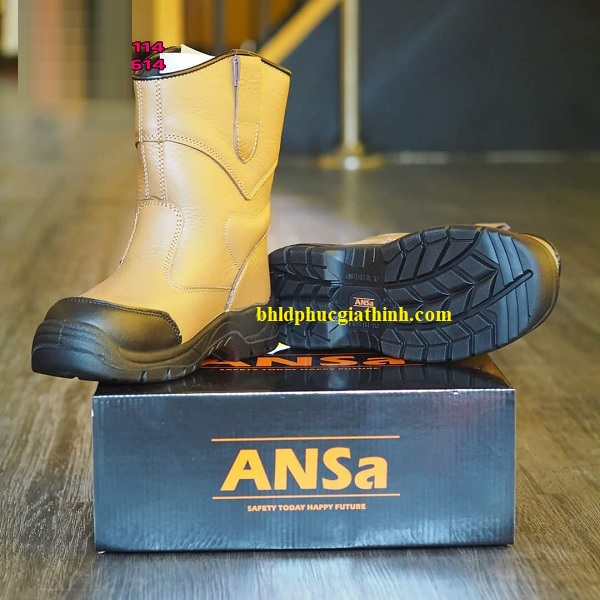 Ủng da bảo hộ mũi thép đế thép ANSA URI chất lượng cao