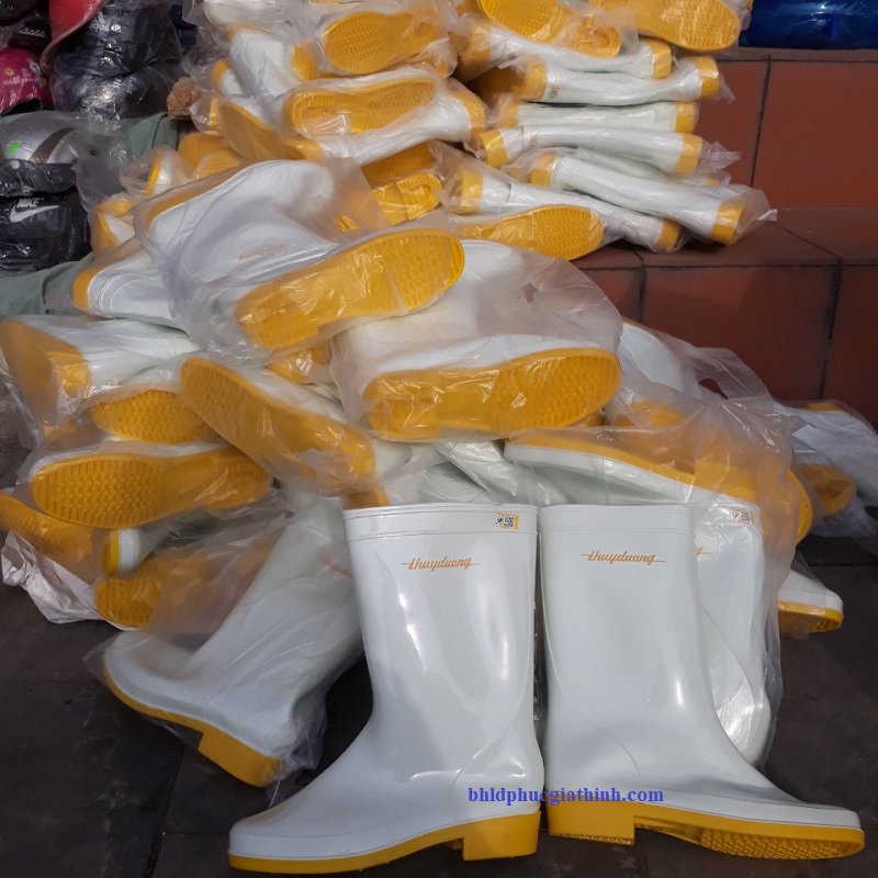 Ủng PVC trắng vàng 287 Thuỳ Dương
