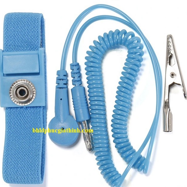 Vòng đeo tay chống tĩnh điện LEKO dài 1.8m màu xanh