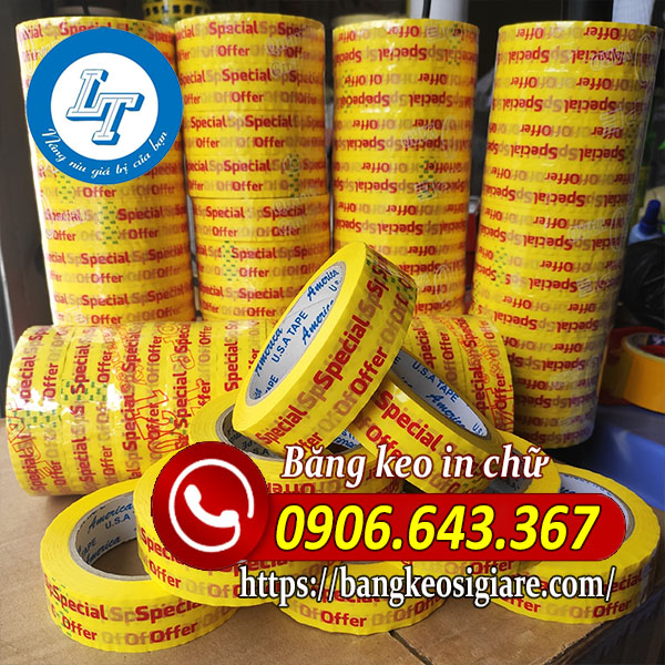 NHẬN IN CHỮ, IN LOGO LÊN BĂNG KEO THEO YÊU CẦU TẠI TPHCM băng keo in chữ nền màu