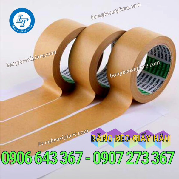 giá sỉ băng keo giấy nâu da bò tốt nhất Băng keo giấy nâu trơn