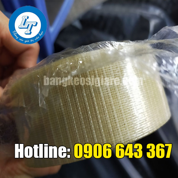 BĂNG KEO DÁN MÍ THÉP CHỊU LỰC TỐT GIÁ SIÊU RẺ băng keo sợi thủy tinh 2 sọc