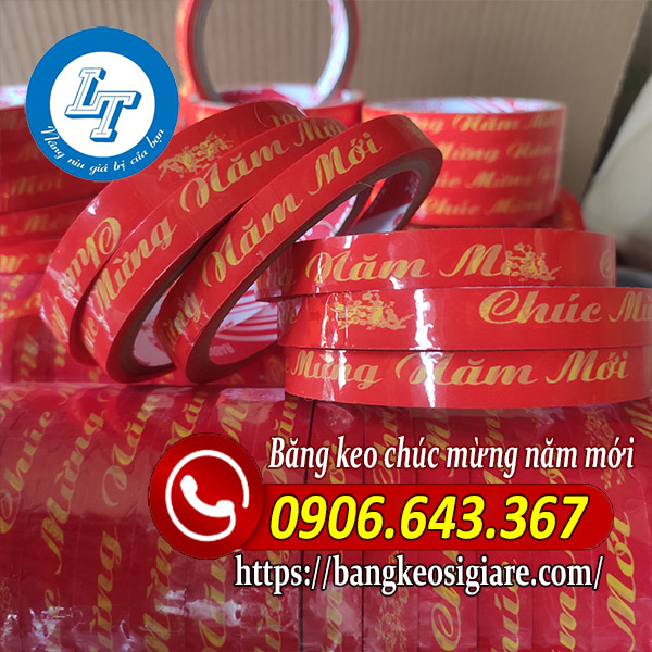GIÁ SỈ BĂNG KEO CHÚC MỪNG NĂM MỚI KHỔ 1F2, 2F4 băng keo chúc mừng năm mới