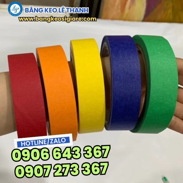 Băng keo giấy màu đa dạn màu sắc Băng keo giấy màu đa dạn màu sắc