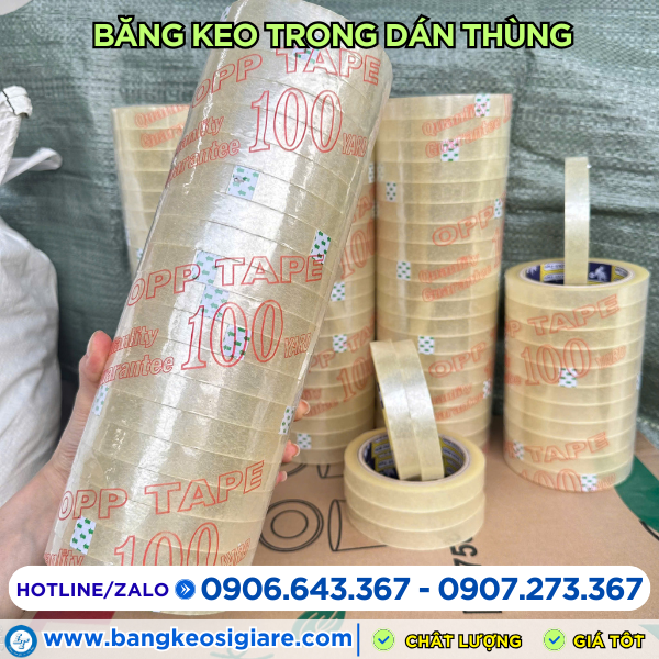 Băng keo trong 20 cuộn/cây 1f5 Băng keo trong 20 cuộn/cây 1f5