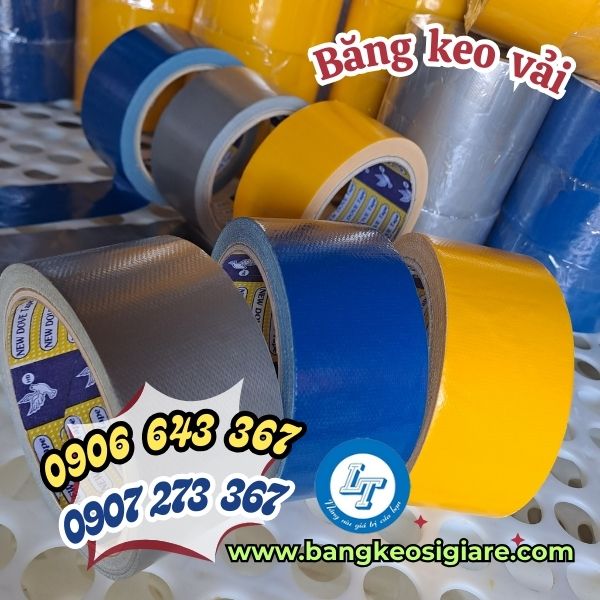 băng keo vải màu xám, màu vàng, màu xanh cuộn 4f8 băng keo vải nhiều màu