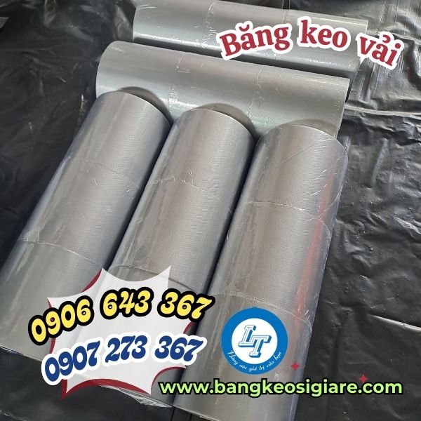 băng keo vải màu xám, màu vàng, màu xanh cuộn 4f8 băng keo vải xám