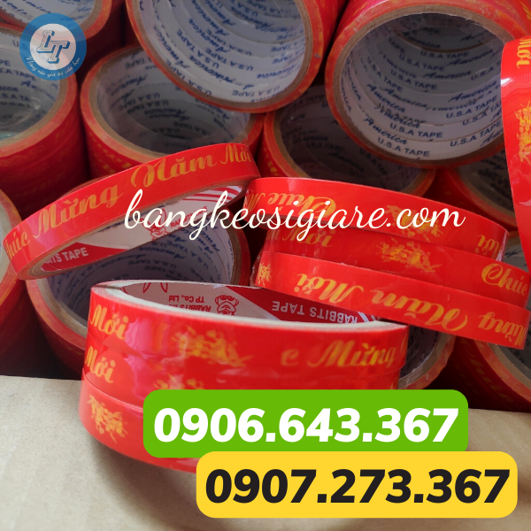 BĂNG KEO CHÚC MỪNG NĂM MỚI NỀN ĐỎ GIÁ SỈ TỐT BĂNG KEO CHÚC MỪNG NĂM MỚI NỀN ĐỎ