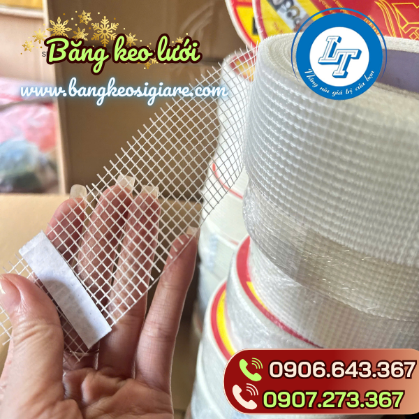 Băng keo lưới trần thạch cao các sợi lưới đan xen tọa thành ô vuông Băng keo lưới trần thạch cao các sợi lưới đan xen tọa thành ô vuông