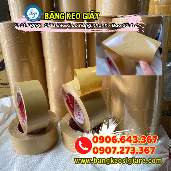 Sản xuất trực tiếp băng keo giấy giá sỉ theo yêu cầu băng keo giấy nâu