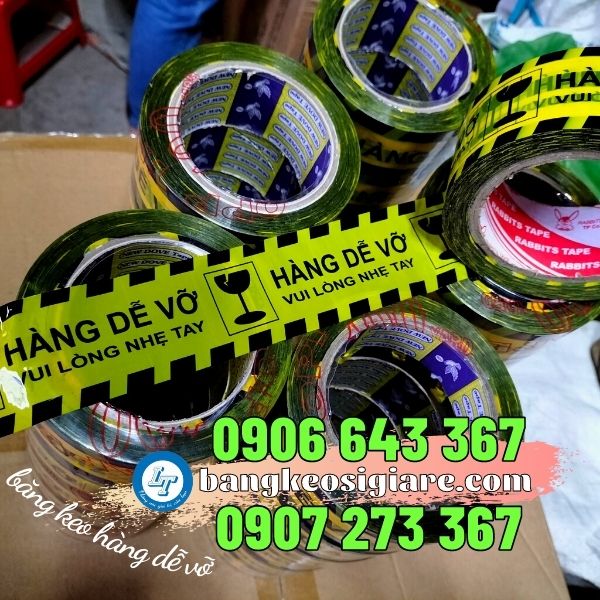 báo giá băng keo hàng dễ vỡ 6 cuộn/cây băng keo hàng dễ vỡ