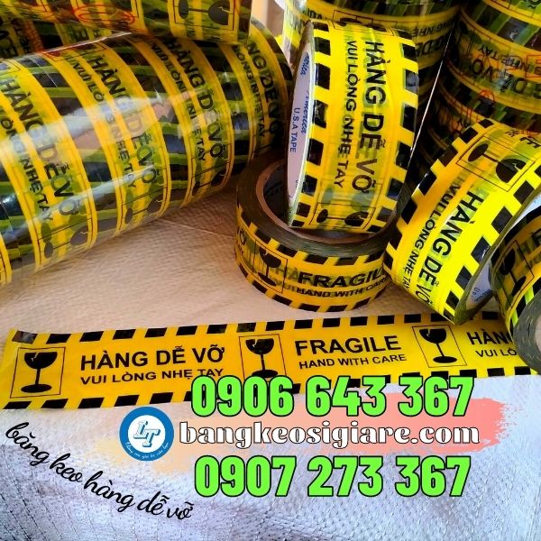 báo giá băng keo hàng dễ vỡ 6 cuộn/cây băng keo hàng dễ vỡ