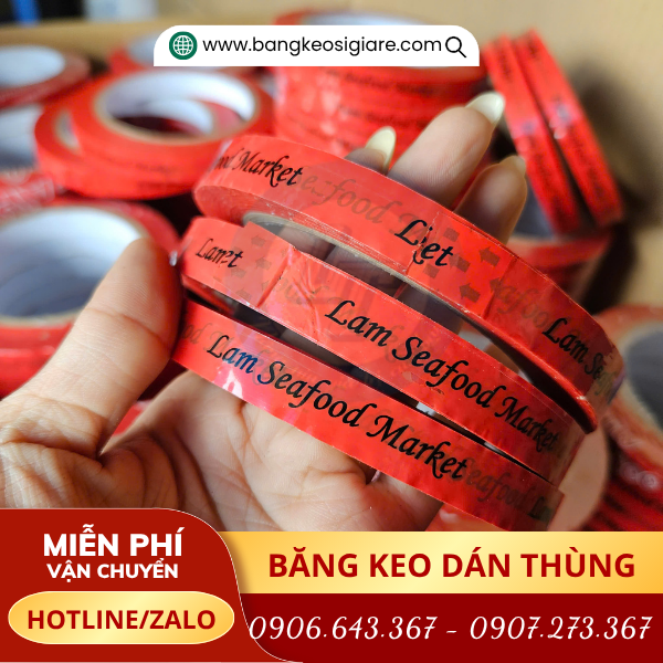 Băng keo in chữ nền màu khổ 1f2 Băng keo in chữ nền màu khổ 1f2