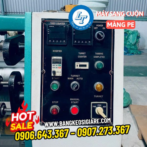 máy sang cuộn màng PE giá sỉ mới nhất bảng điều khiển máy phân cuộn màng pe