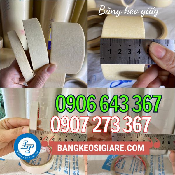 NƠI SẢN XUẤT BĂNG KEO GIẤY VÀNG GIÁ RẺ kích thước băng keo giấy