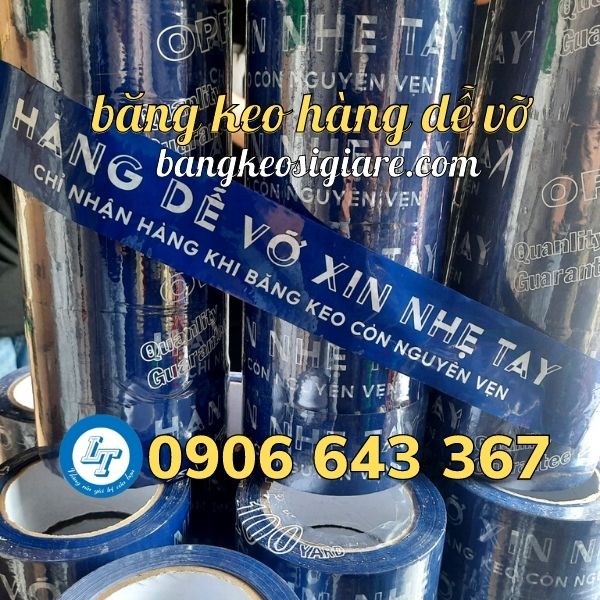 hàng đặt băng dính hàng dễ vỡ xin nhẹ tay nền xanh băng dính hàng dễ vỡ