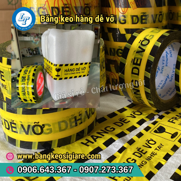 SẢN XUẤT BĂNG KEO HÀNG DỄ VỠ GIÁ SỈ NHIỀU MÀU TẠI HCM băng keo hàng dễ vỡ dán chắc chắn